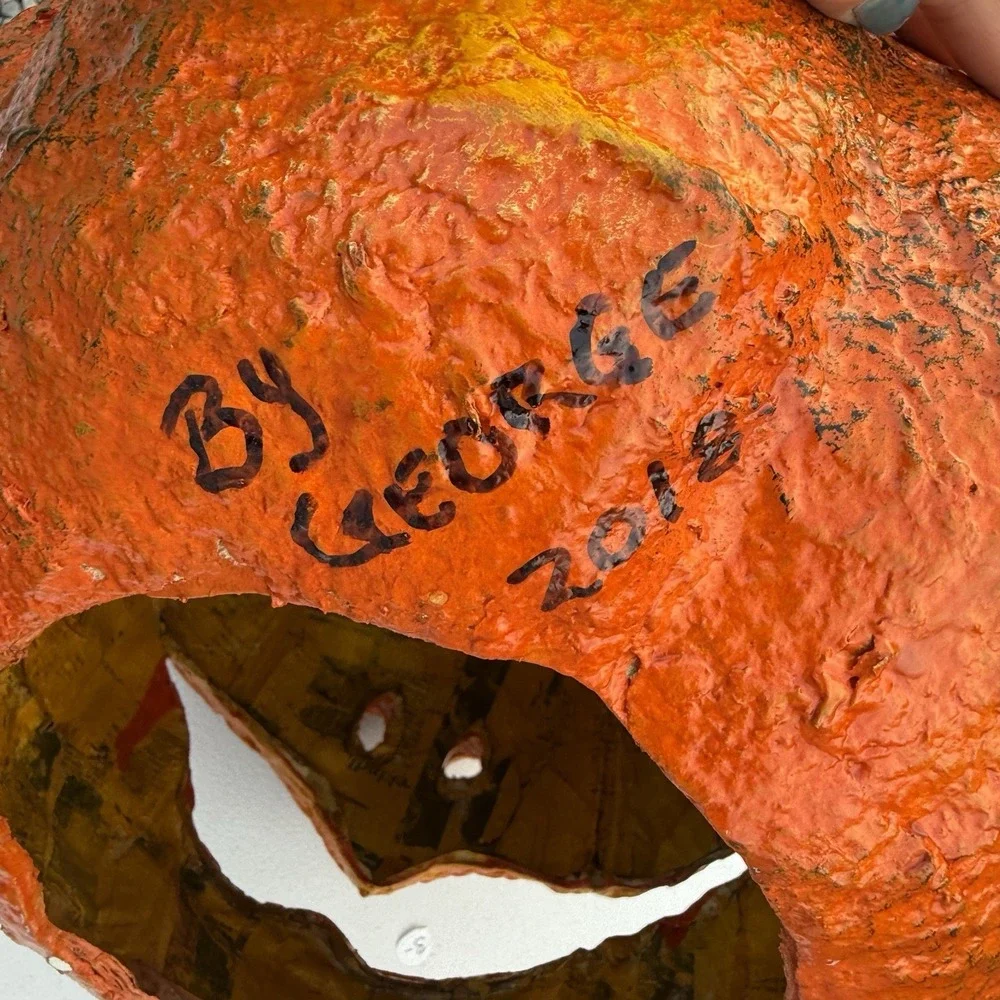 Large Halloween Paper Mache Pulp Jack O Lantern‎ Extra Large